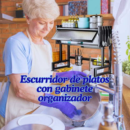 Escurridor de Platos con Gabinete Organizador para Cocina ✅