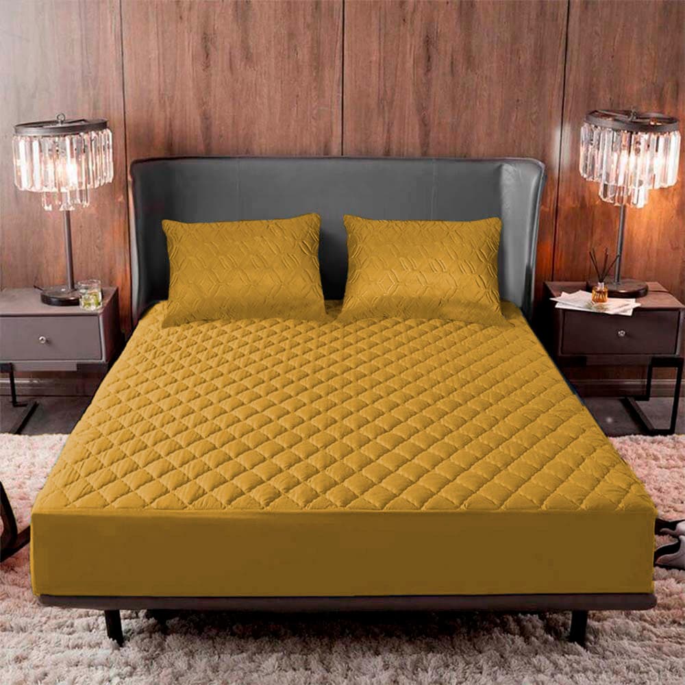 Combo Protector de Colchón premium  + Protectores de Almohada | Antiácaros y Acolchado ✨