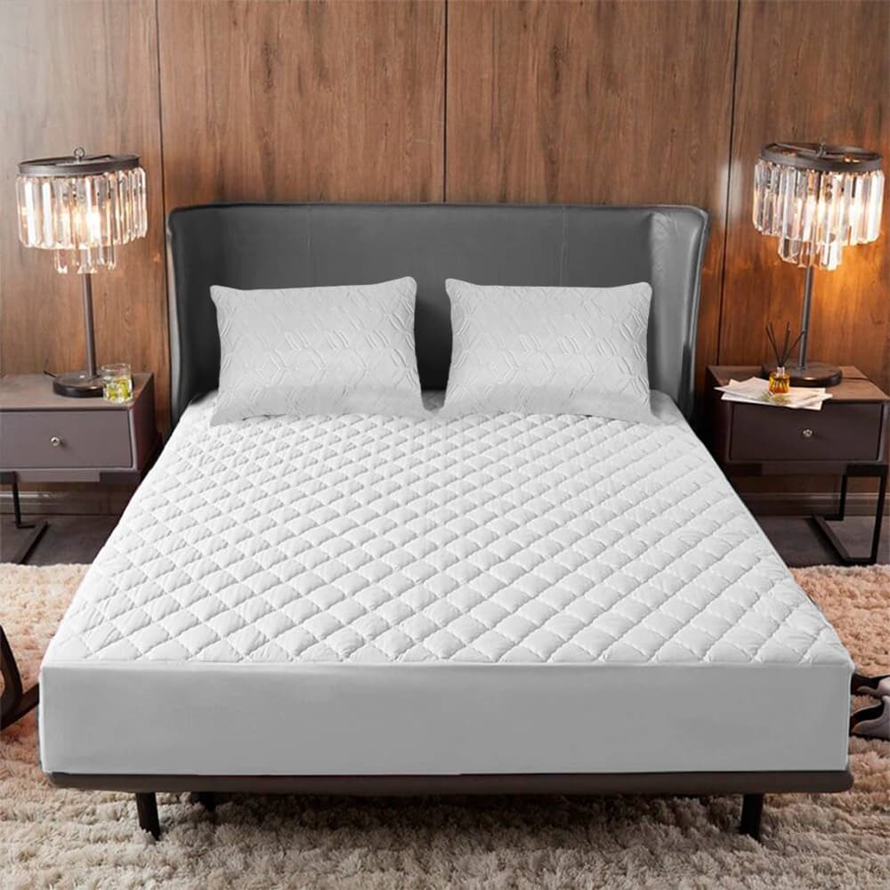 Combo Protector de Colchón premium  + Protectores de Almohada | Antiácaros y Acolchado ✨