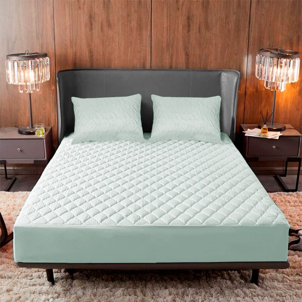 Combo Protector de Colchón premium  + Protectores de Almohada | Antiácaros y Acolchado ✨