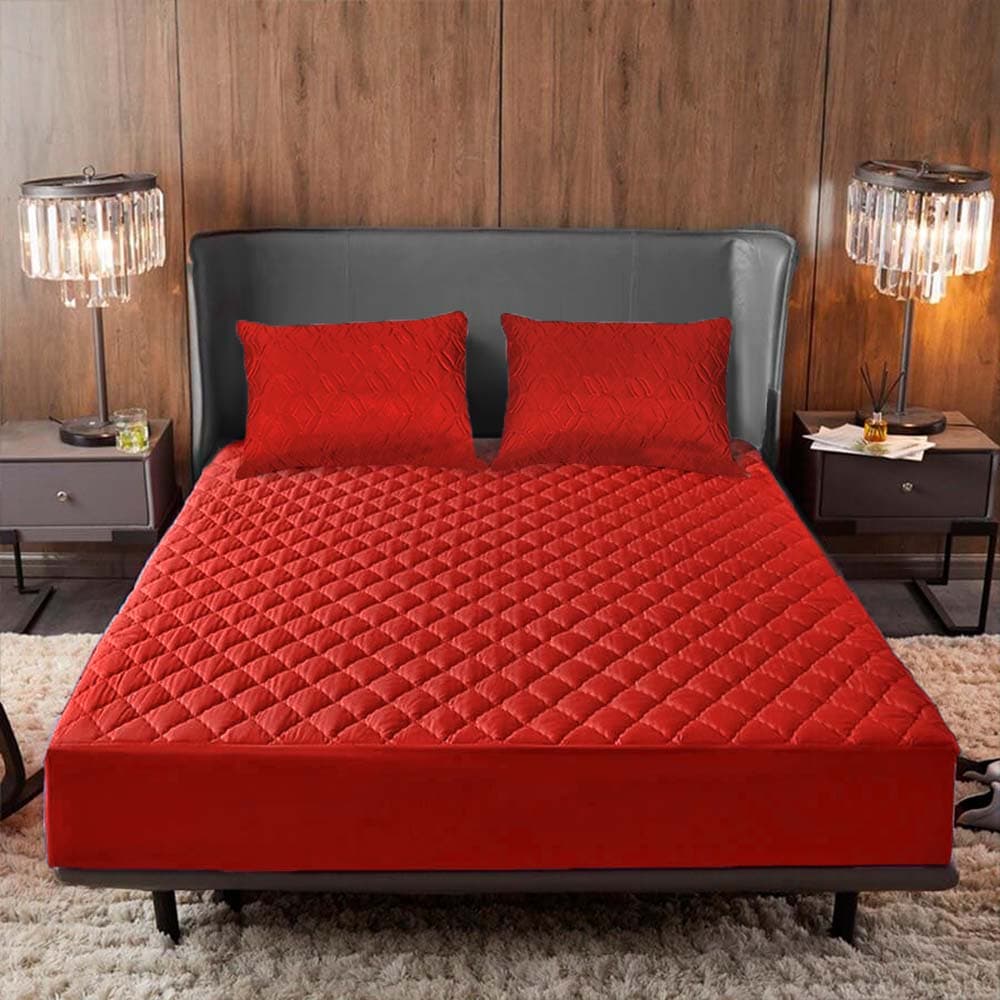 Combo Protector de Colchón premium  + Protectores de Almohada | Antiácaros y Acolchado ✨